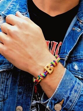 BAM Signature B Initial Bracelet | Adjustable Paracord Bracelet | Men's Cord